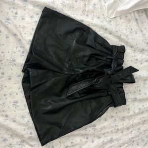 Zenana Outfitters Black Faux Leather Shorts